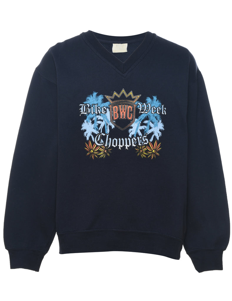 Bike Week Choppers Navy Printed Sweatshirt - M