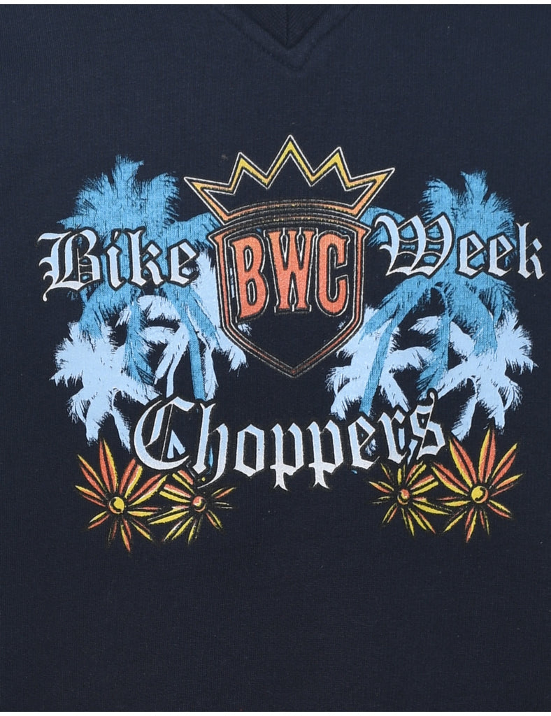 Bike Week Choppers Navy Printed Sweatshirt - M