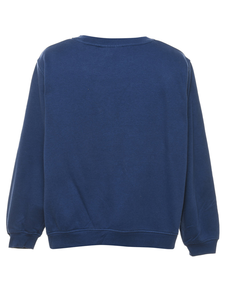 Bird Design Embroidered Animal Sweatshirt - XL