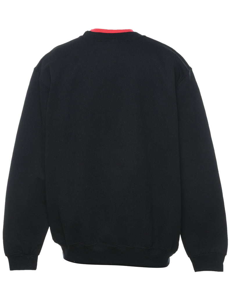 Bird Print Christmas Sweatshirt - L