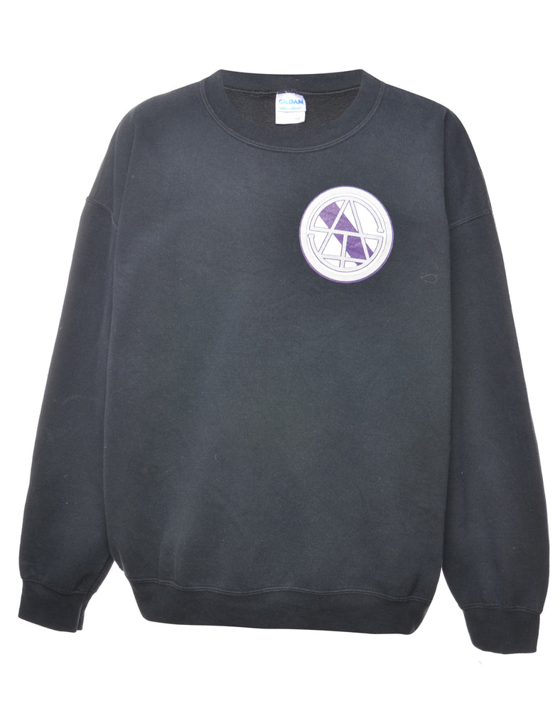 Black Above Printed Sweatshirt - XL