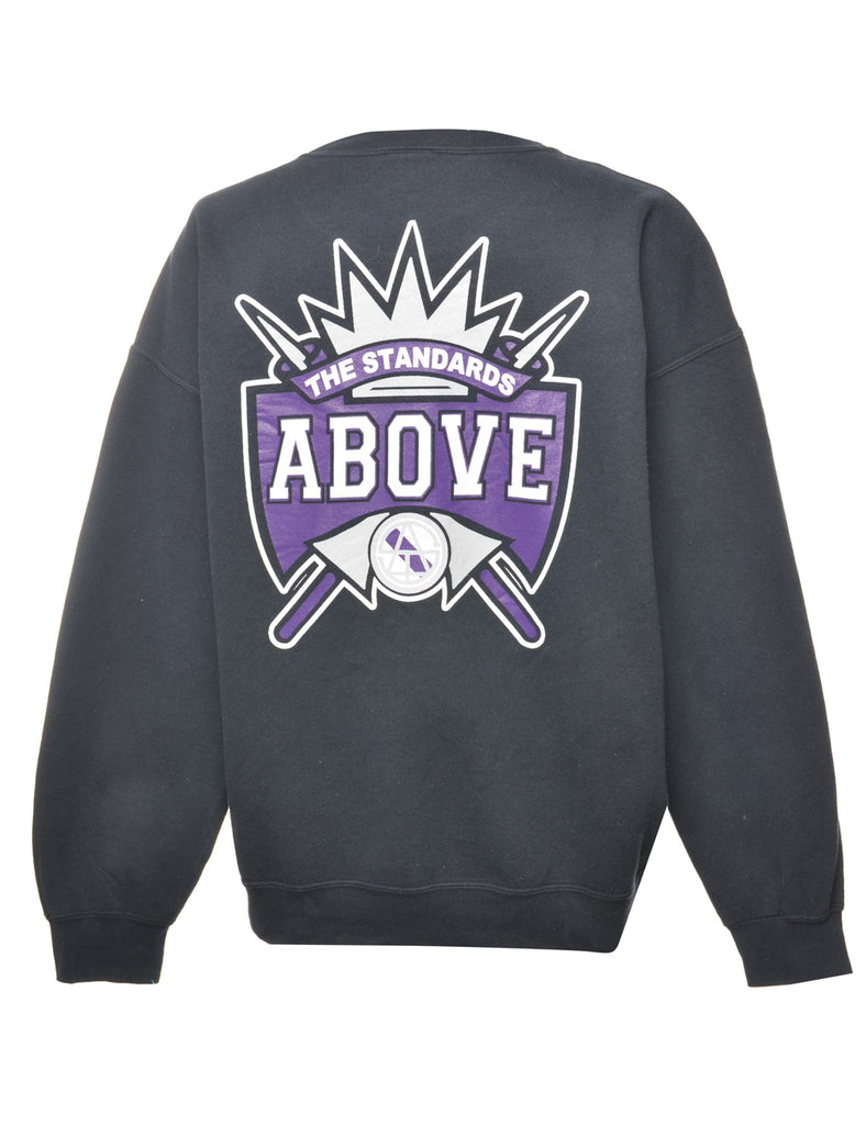 Black Above Printed Sweatshirt - XL