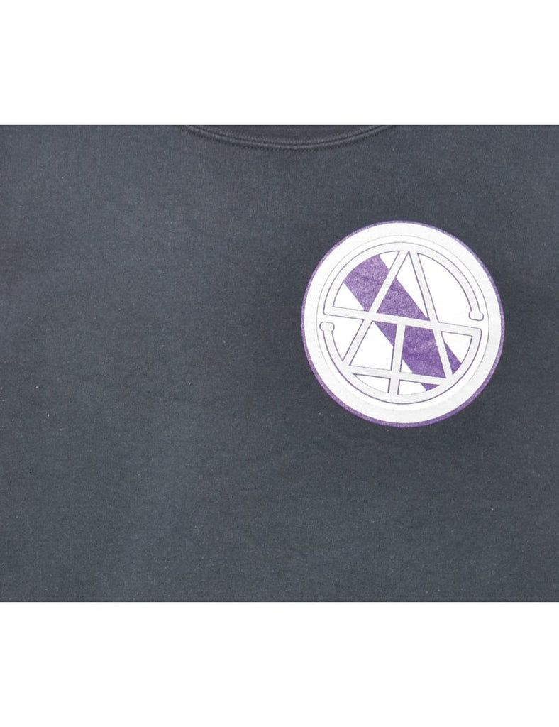 Black Above Printed Sweatshirt - XL