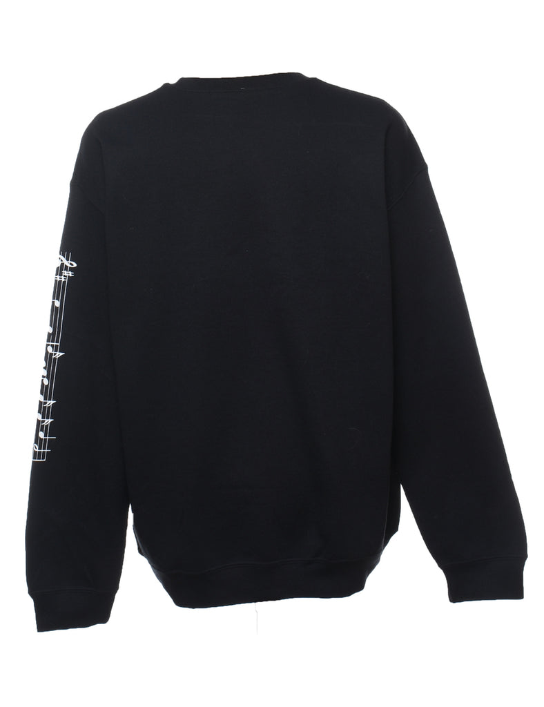 Black Bass Design Printed Sweatshirt - L