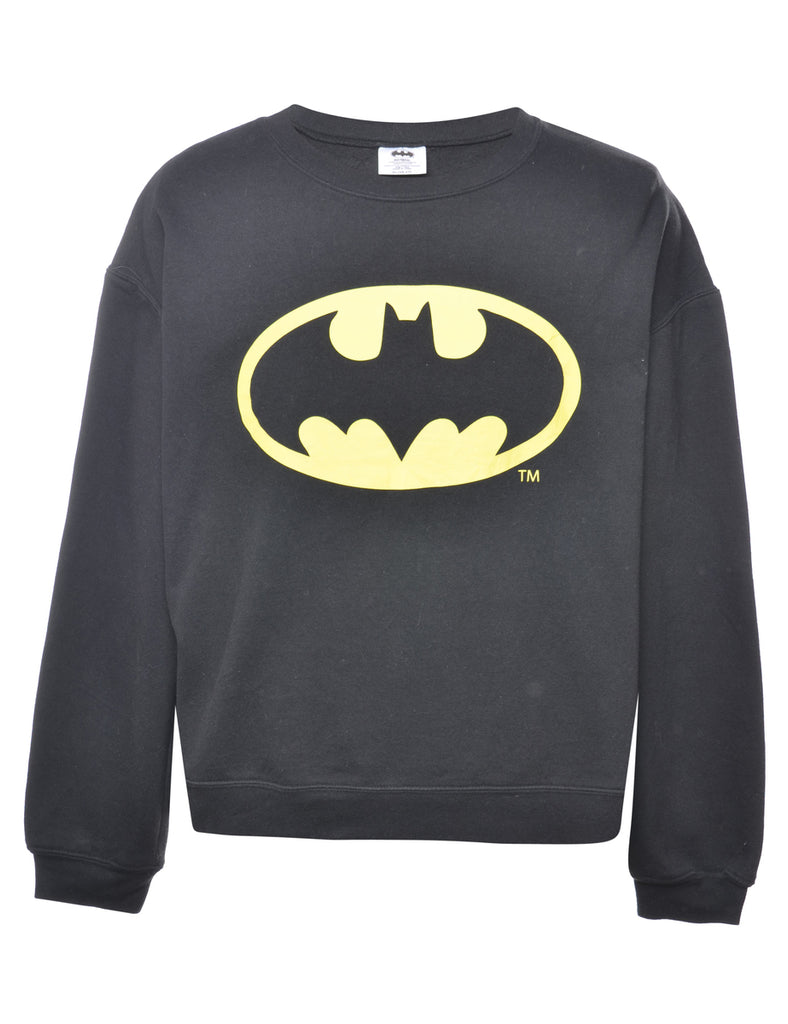 Black Batman Cartoon Sweatshirt - S