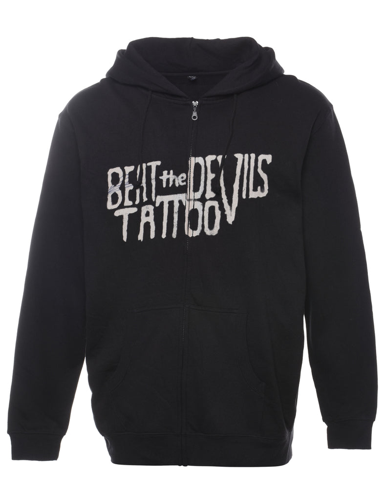 Black Beat The Devils Tattoo Hoodie - XL