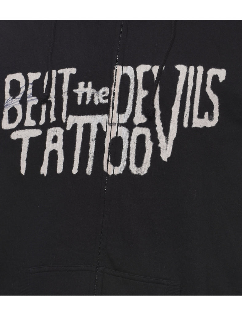 Black Beat The Devils Tattoo Hoodie - XL
