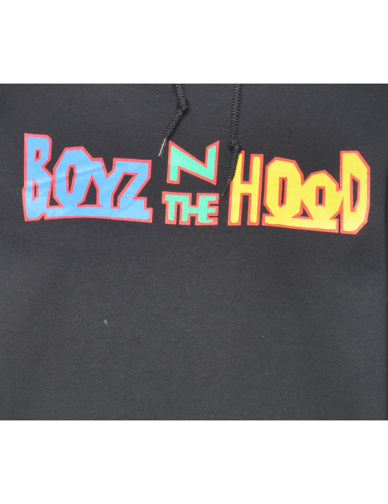 Black Boyz n the Hood Printed Hoodie - S