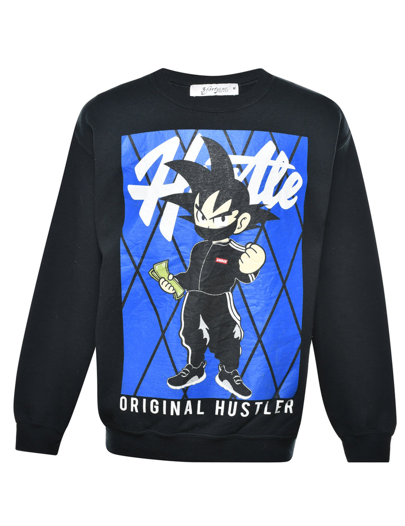Black Cartoon Sweatshirt - M