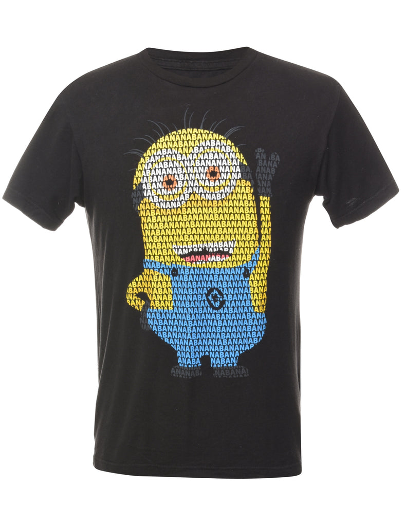 Black Cartoon T-shirt - M