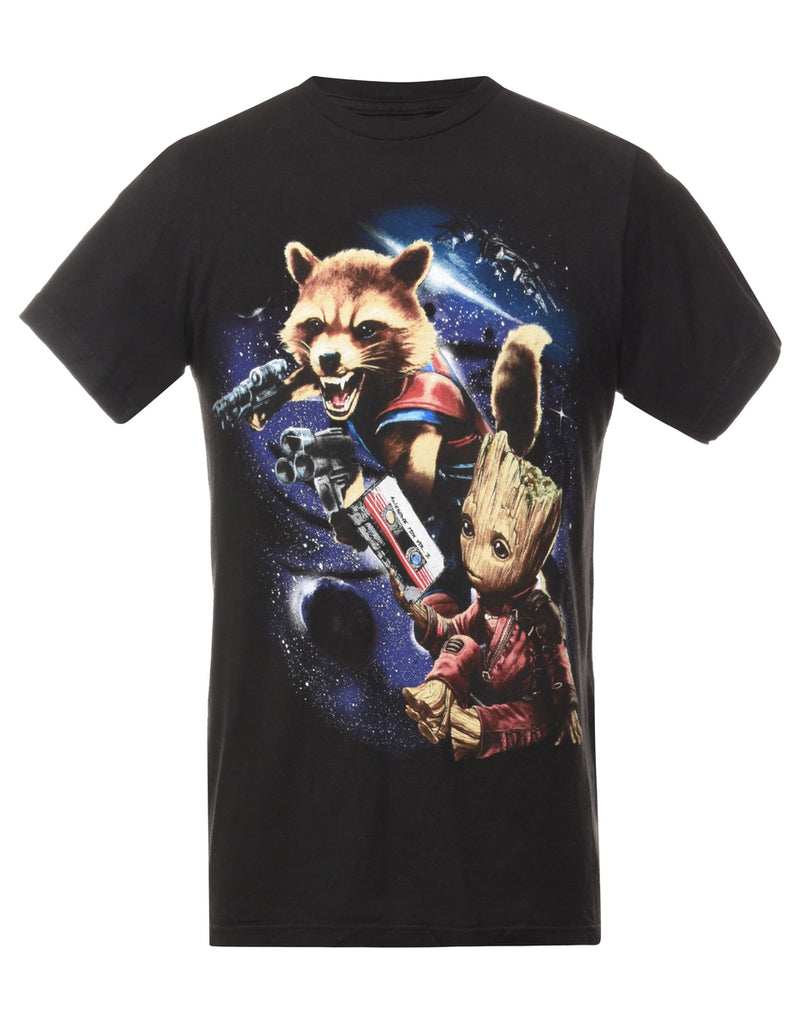 Black Cartoon T-shirt - S