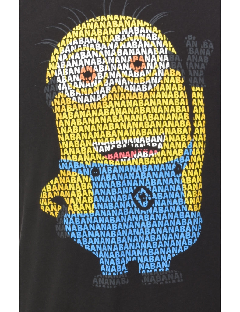 Black Cartoon T-shirt - M