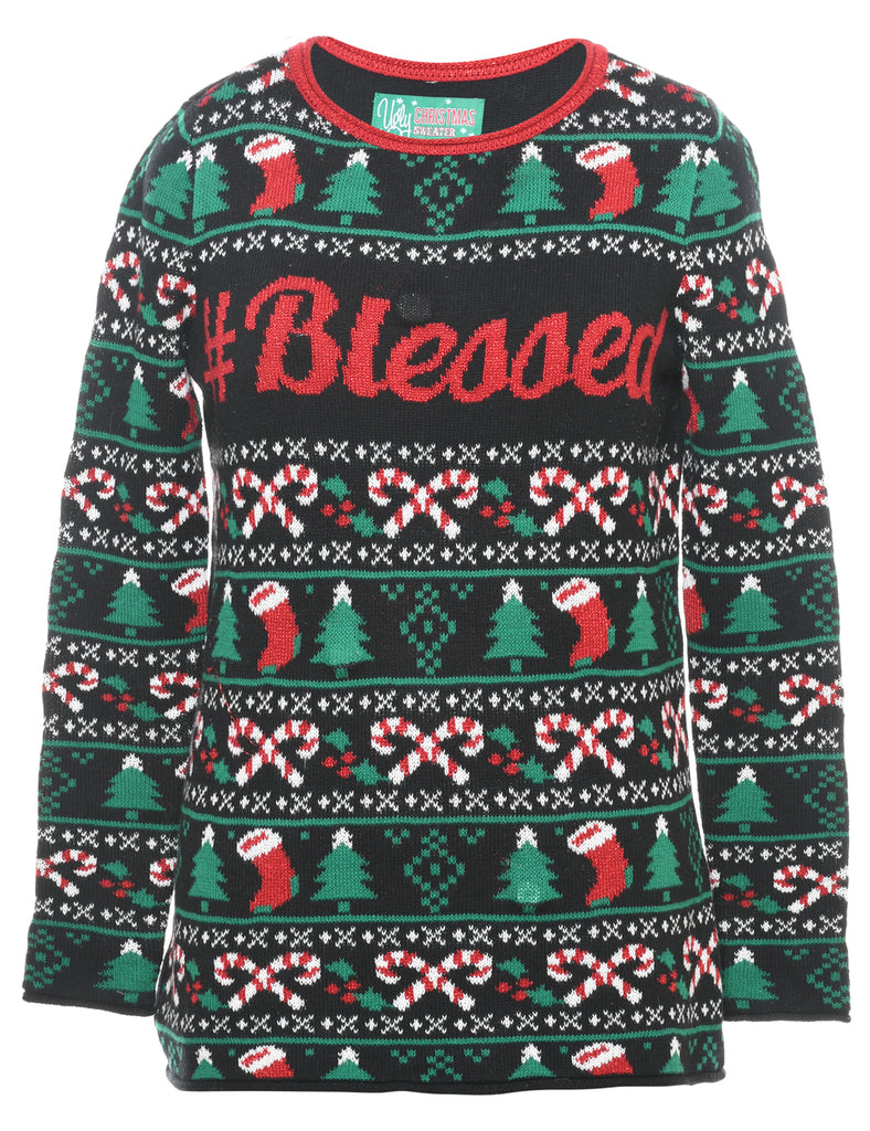 Black Christmas Jumper - S