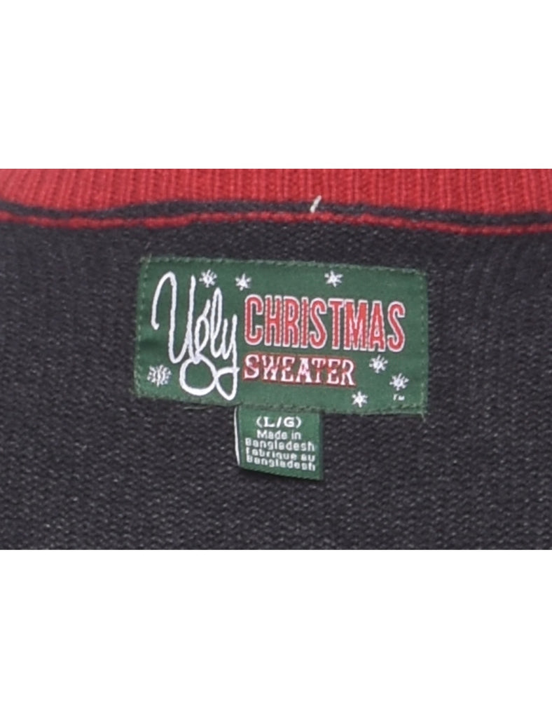 Black Christmas Jumper - L