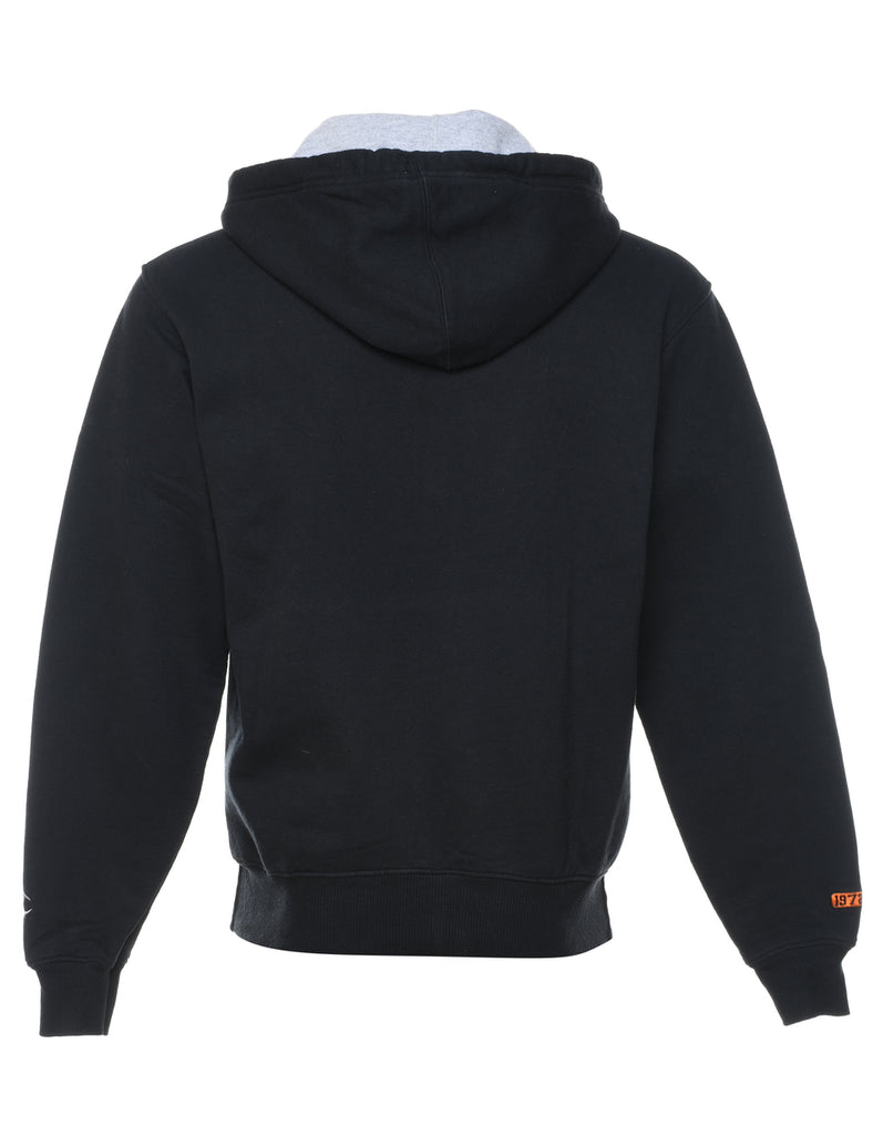 Black Classic Plain Champion Printed Hoodie - S