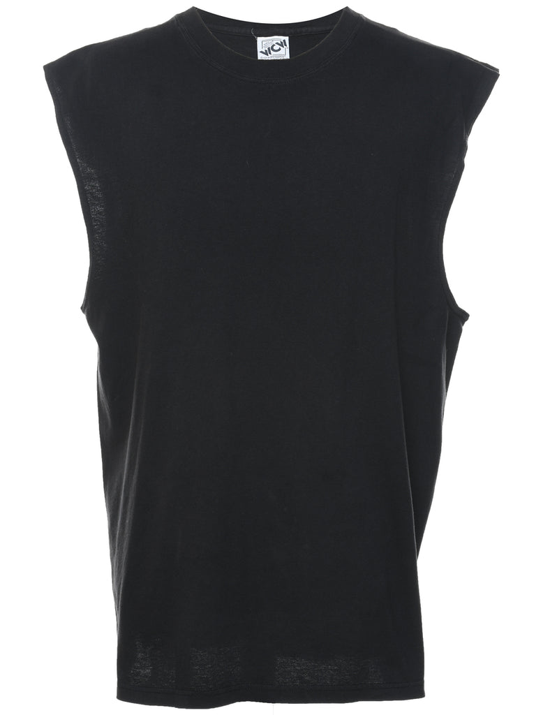 Black Classic Printed Vest Top - XL