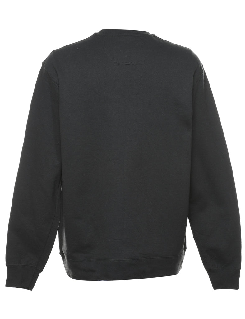 Black Dog Print Christmas Sweatshirt - L