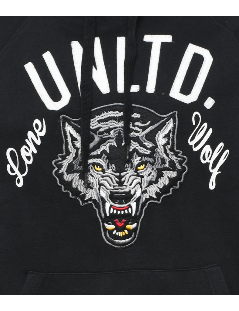 Black Ecko Printed Hoodie - M