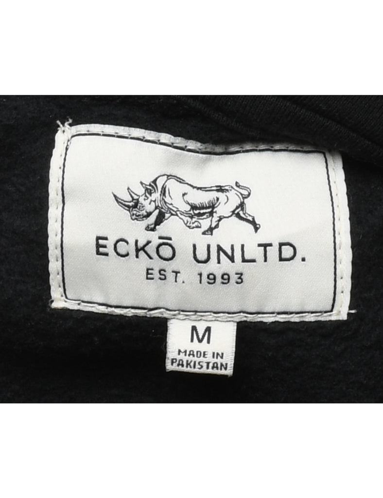 Black Ecko Printed Hoodie - M