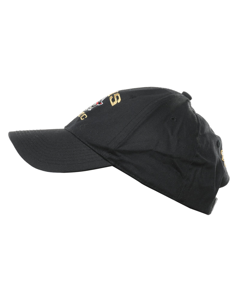 Black Embroidered Cap - XS