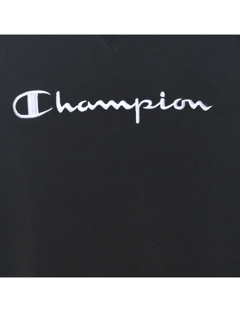 Black Embroidered Champion Sweatshirt  - S