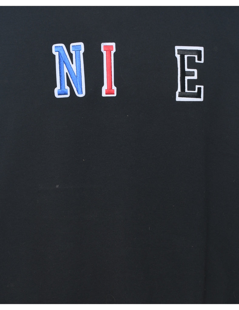 Black Embroidered Sweatshirt - L