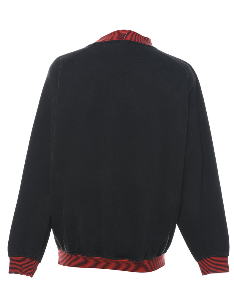 Black Embroidered Tennis Club Ellesse Sweatshirt - L