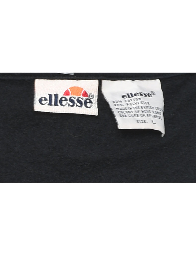 Black Embroidered Tennis Club Ellesse Sweatshirt - L