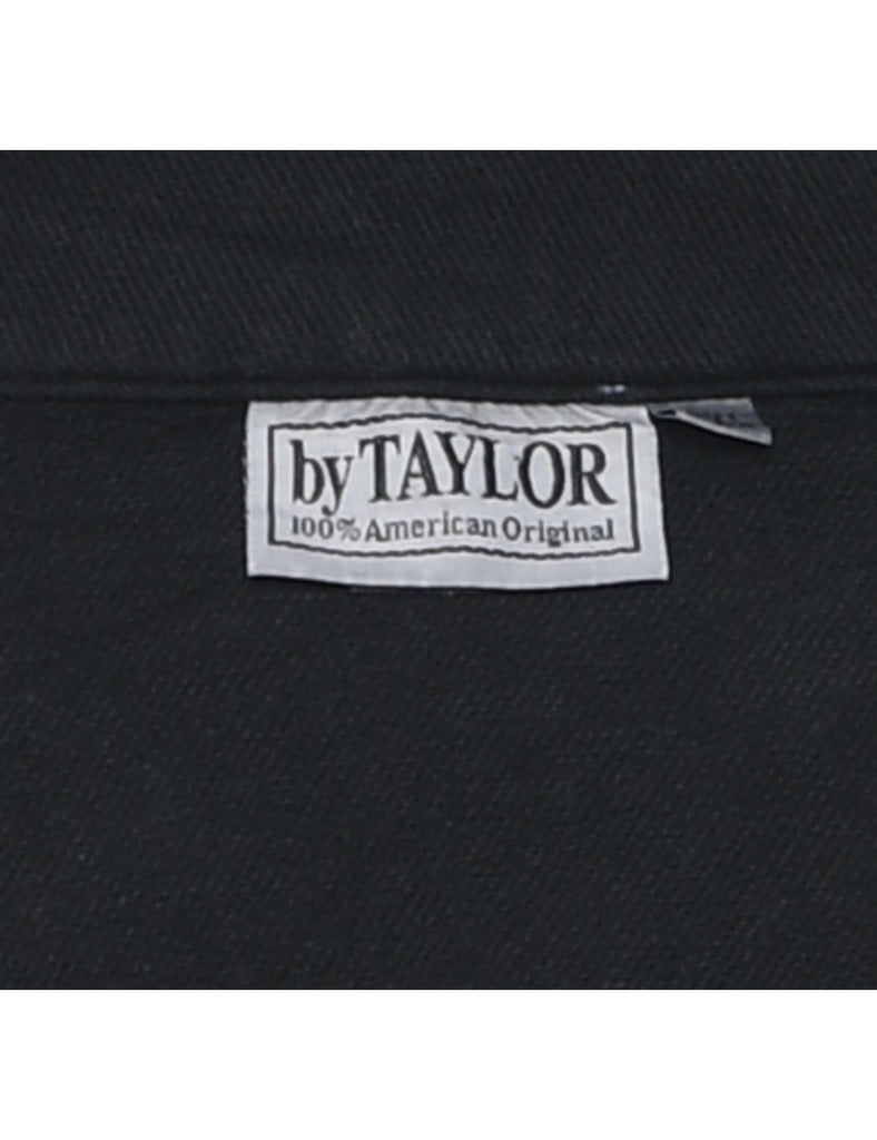 Black Floral Embroidered Sweatshirt  - XL