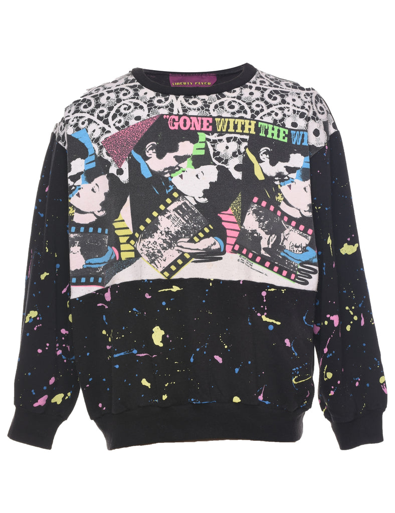 Black Gone With The Wind Printed Sweatshirt - M