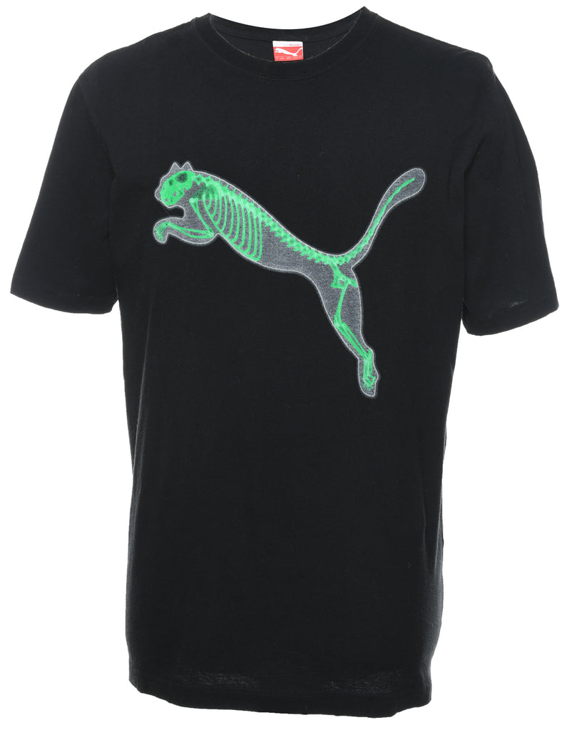 Black & Green Puma Printed T-shirt - L