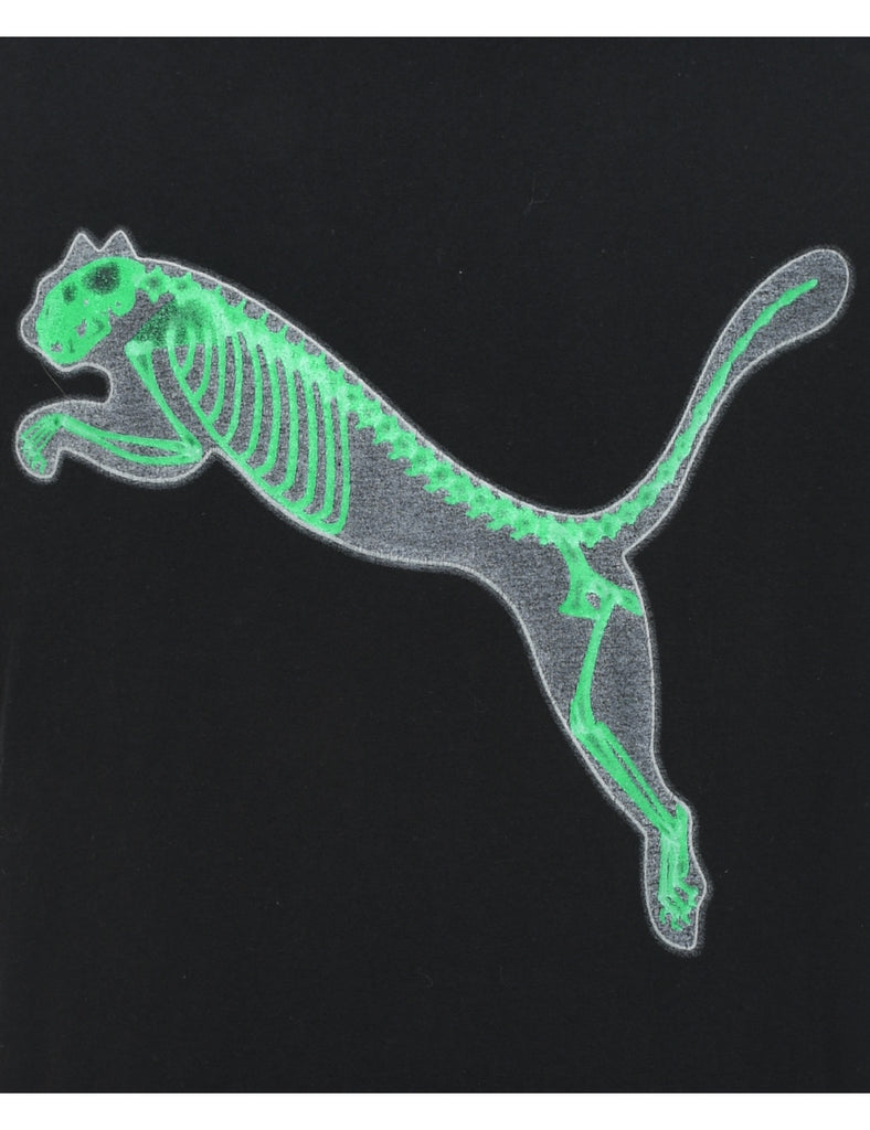 Black & Green Puma Printed T-shirt - L