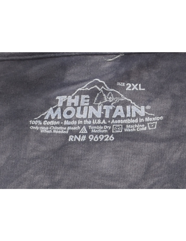 Black & Grey The Mountain Dragon Design T-Shirt - XL