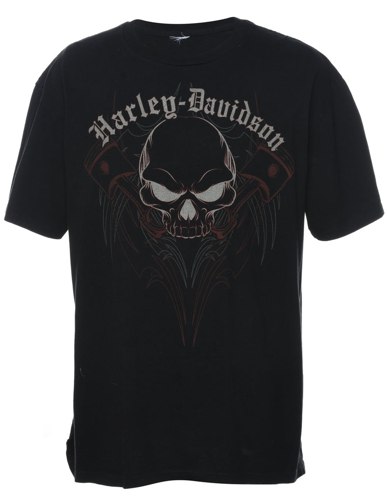 Black Harley Davidson Printed T-shirt - XL