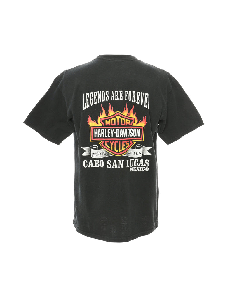 Black Harley Davidson Printed T-shirt - L