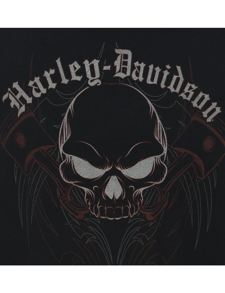 Black Harley Davidson Printed T-shirt - XL