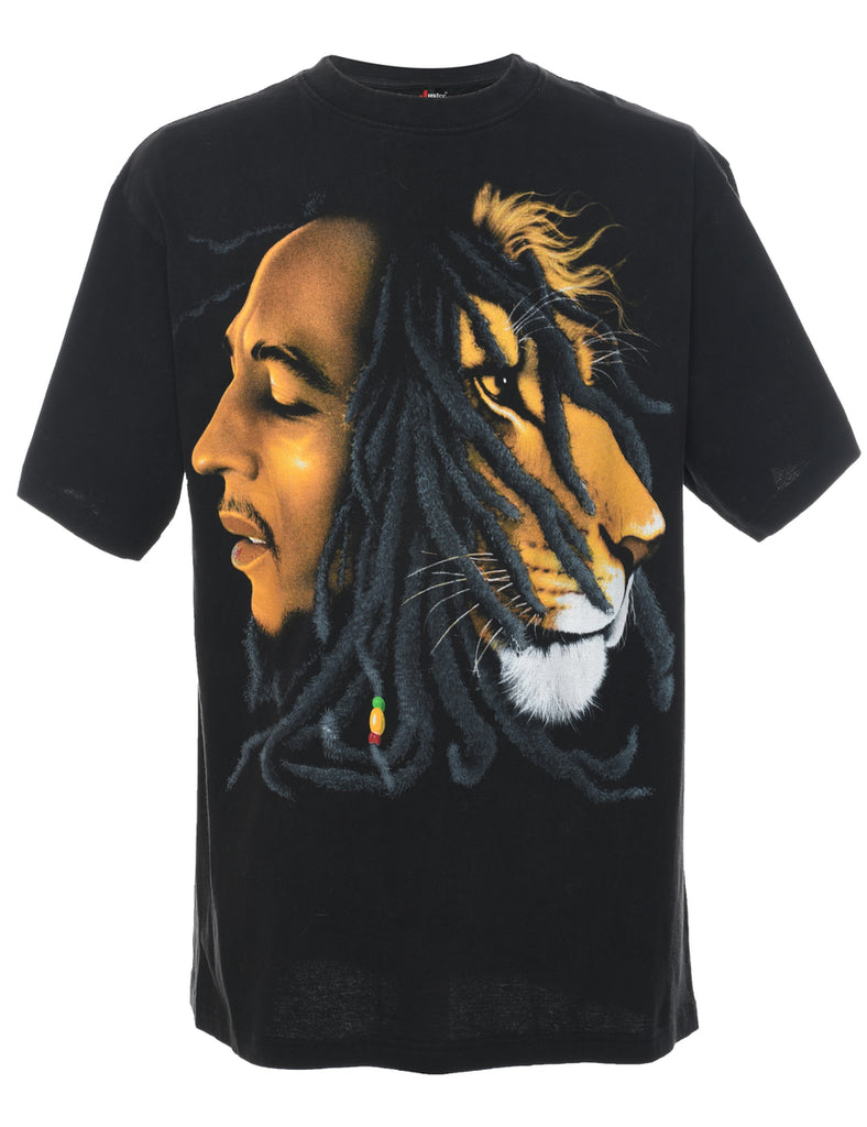 Black Justee Printed T-shirt - XL