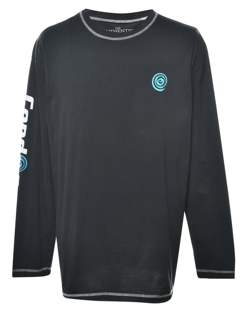 Black Long-Sleeve Graphic Sleeve T-Shirt - XL