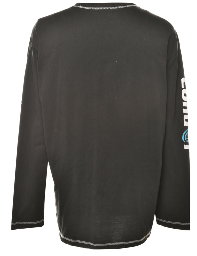 Black Long-Sleeve Graphic Sleeve T-Shirt - XL