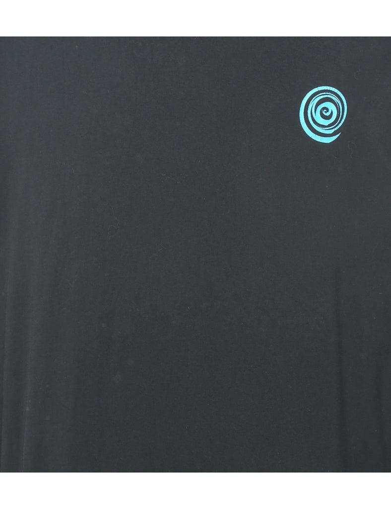 Black Long-Sleeve Graphic Sleeve T-Shirt - XL