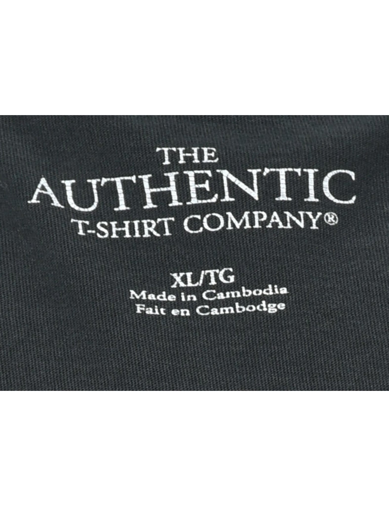 Black Long-Sleeve Graphic Sleeve T-Shirt - XL
