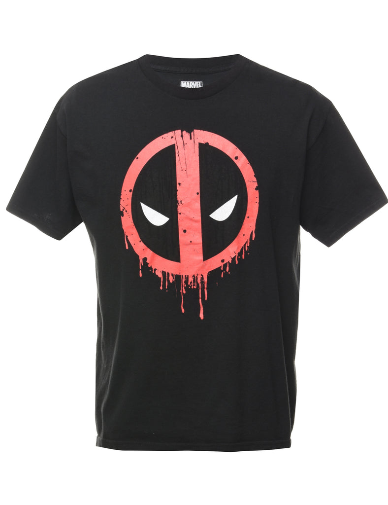 Black Marvel Printed T-shirt - L