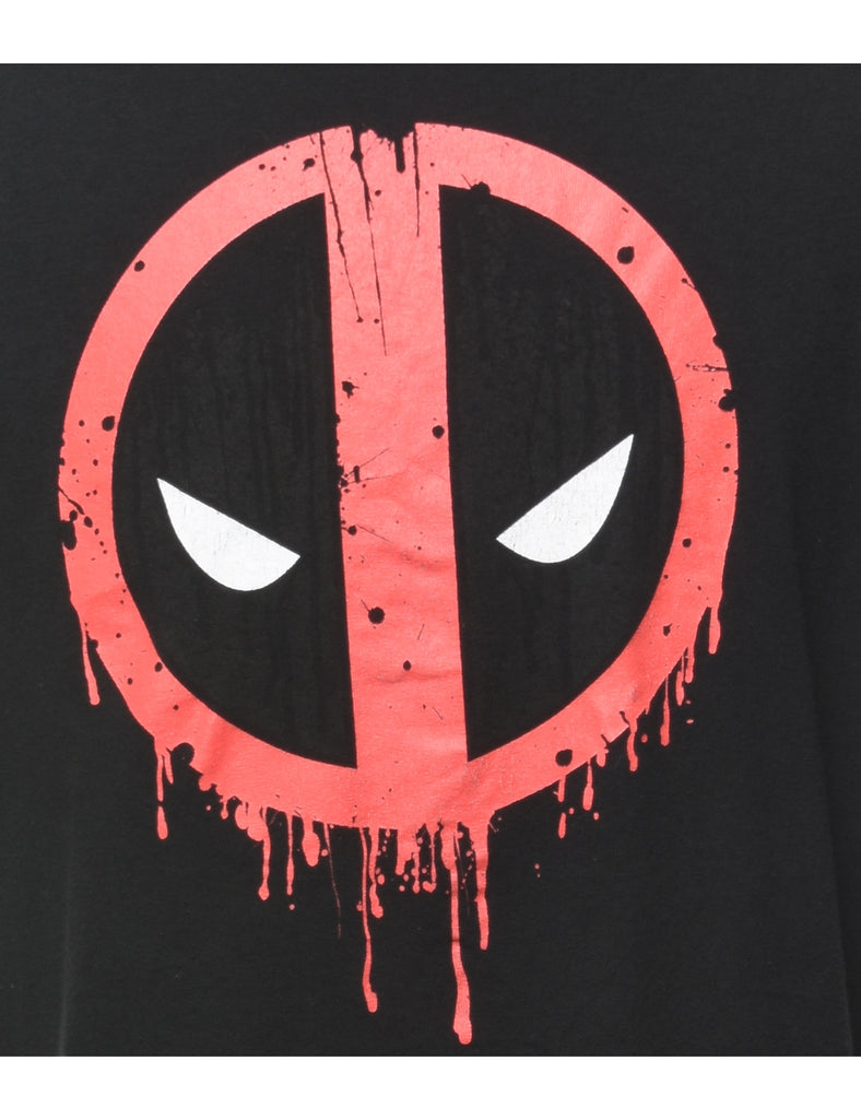 Black Marvel Printed T-shirt - L