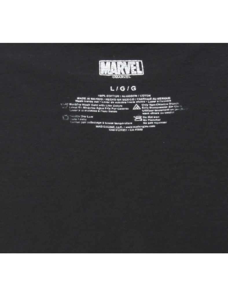 Black Marvel Printed T-shirt - L