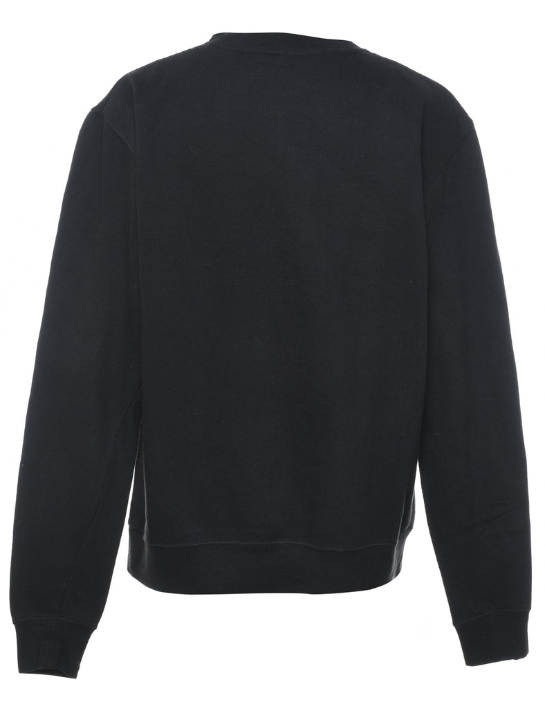Black & Multi-Colour Graphic Design Sweatshirt - S