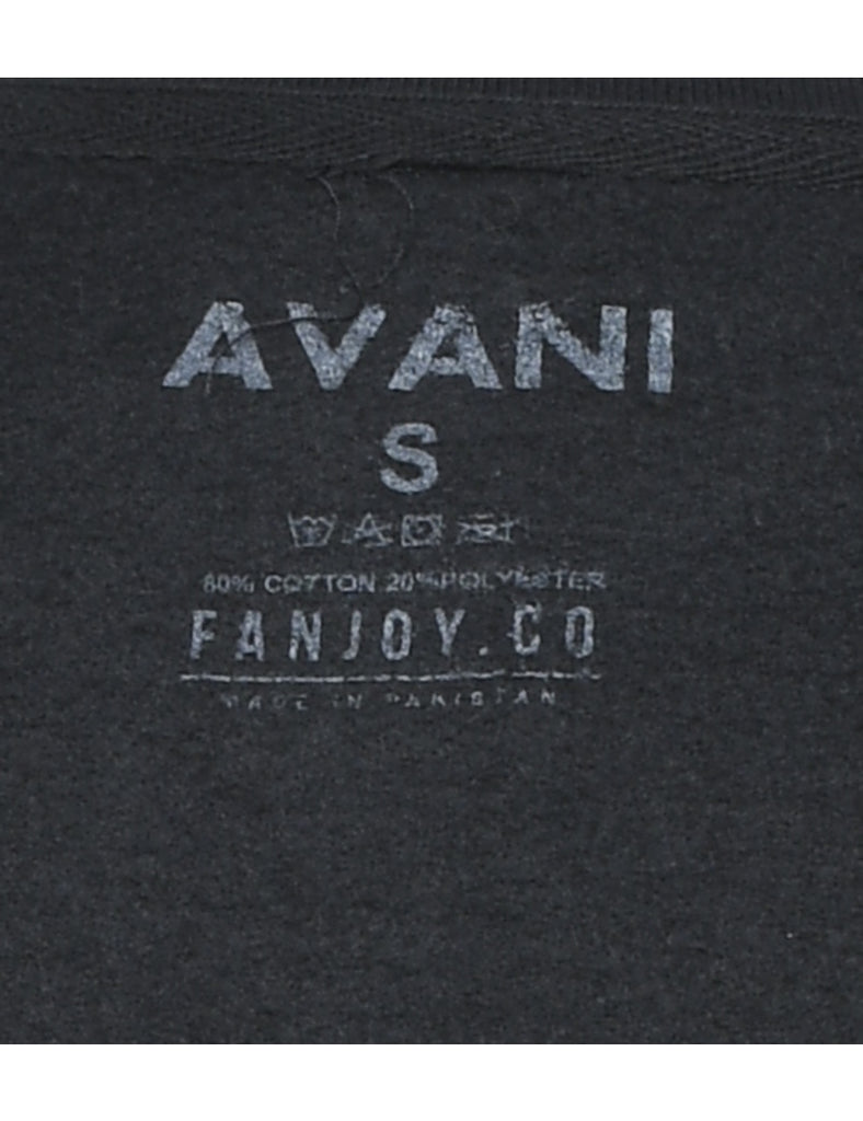 Black & Multi-Colour Graphic Design Sweatshirt - S