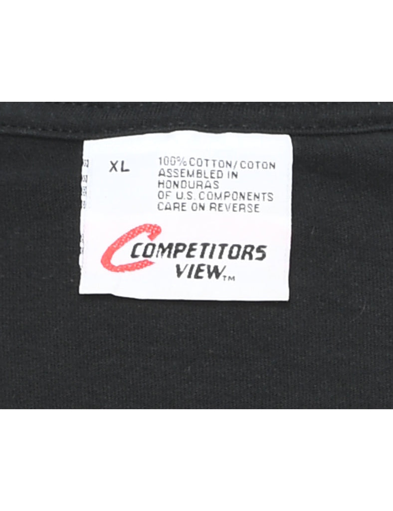 Black & Multi-colour NASCAR Printed T-shirt - XL