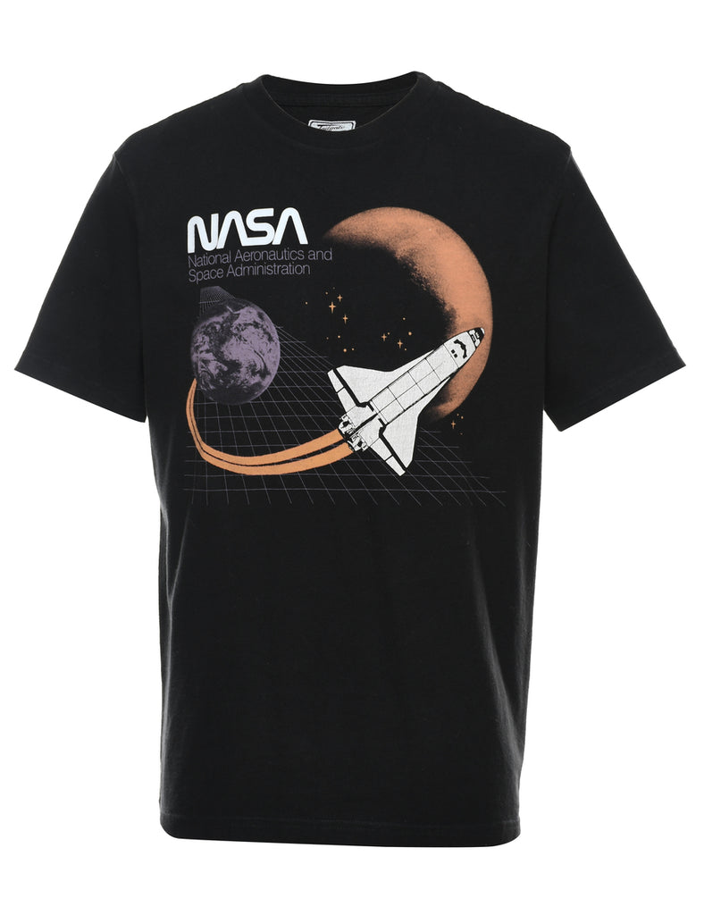 Black NASA Printed T-shirt - M