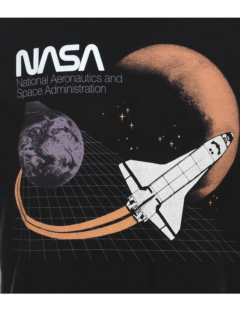 Black NASA Printed T-shirt - M