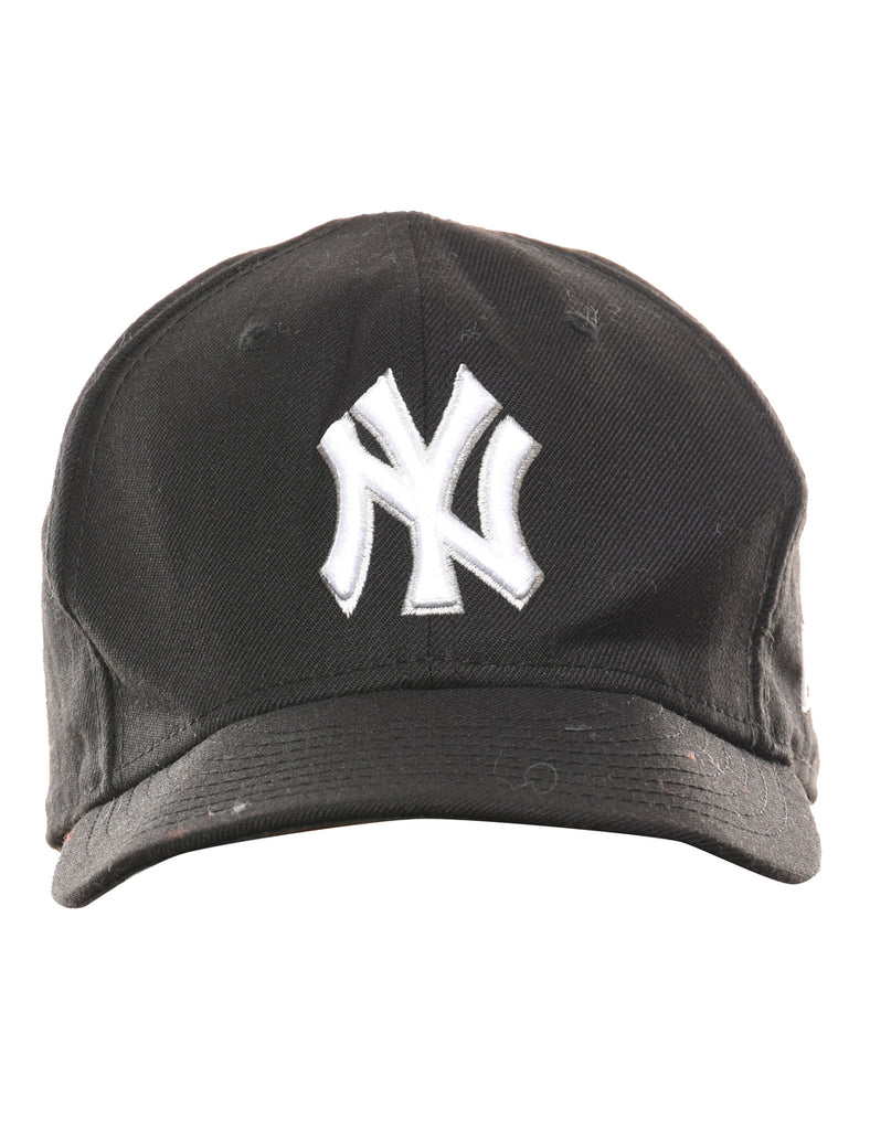 Black New York Printed Embroidered Cap - XS